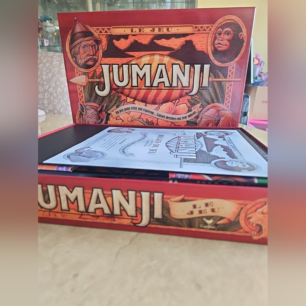 Vintage JUMANJI 1995 MILTON BRADLEY Original Family Board Game (French Version )